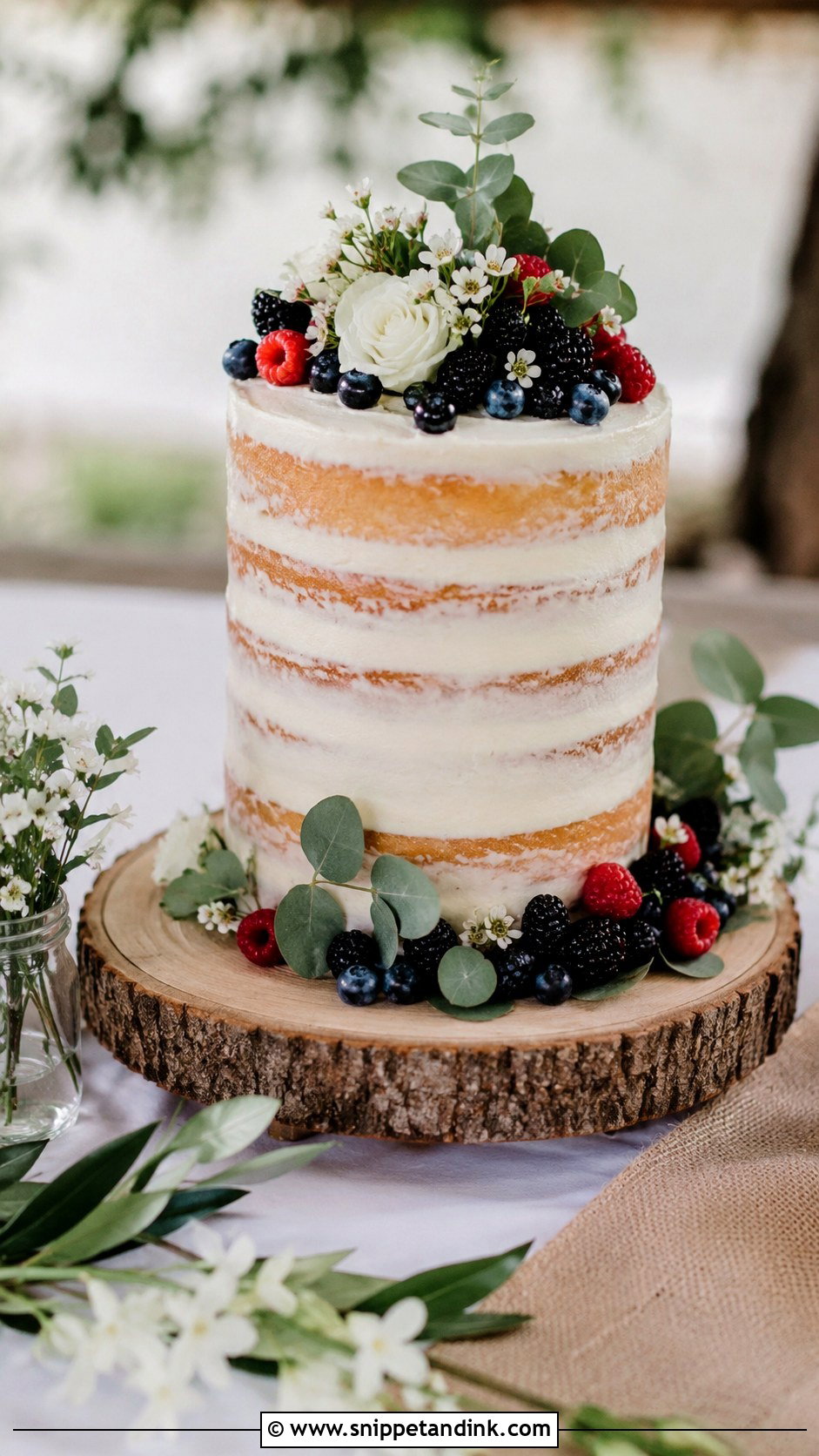 Semi Naked Wedding Cake - Snippet and Ink - 20 Budget Wedding Cake Ideas