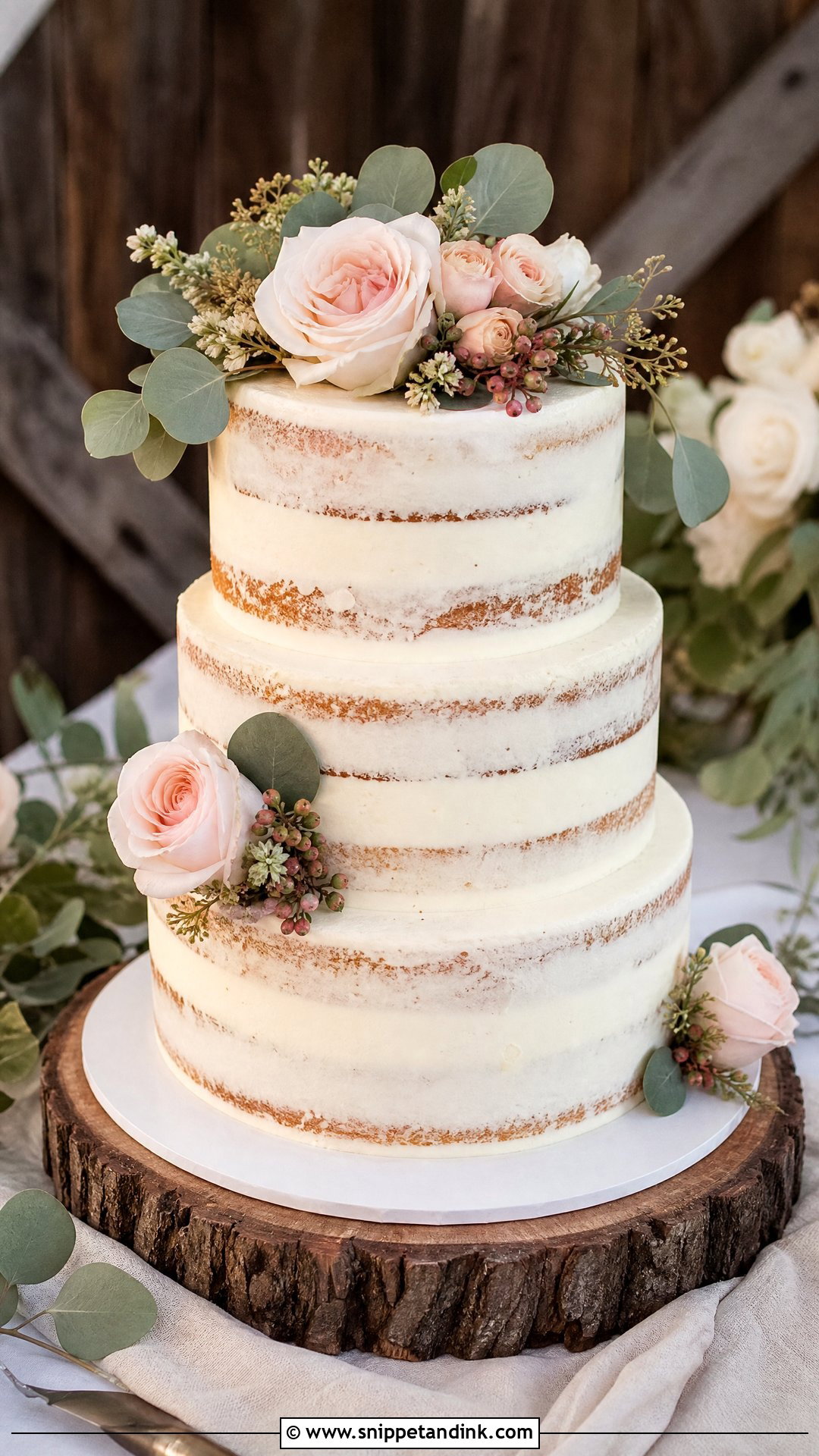 Semi Naked Wedding Cake - Snippet and Ink - 20 Rustic Wedding Cake Ideas