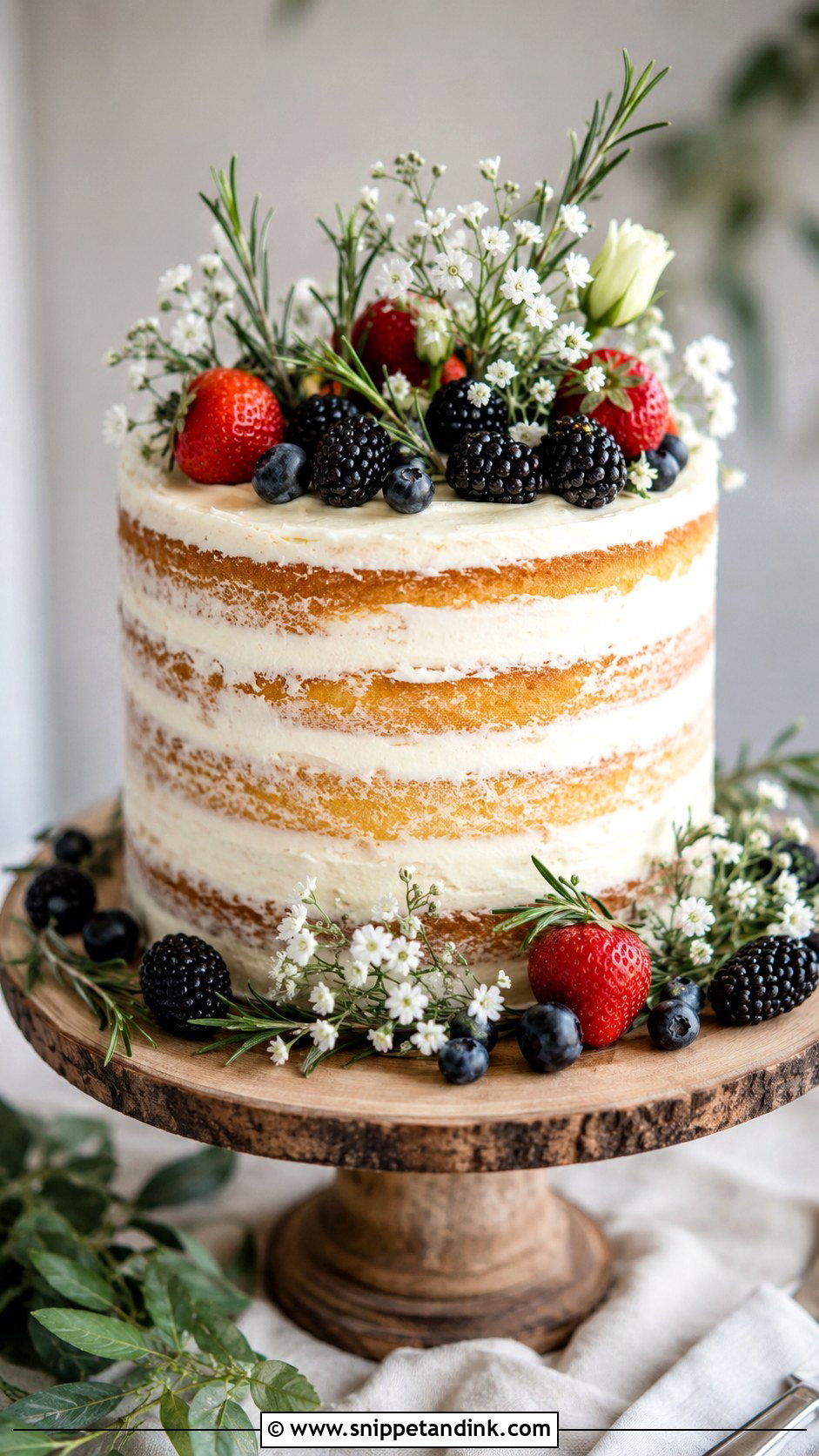 Semi Naked Wedding Cake - Snippet and Ink - 20 Simple Deco Cake Ideas for Wedding