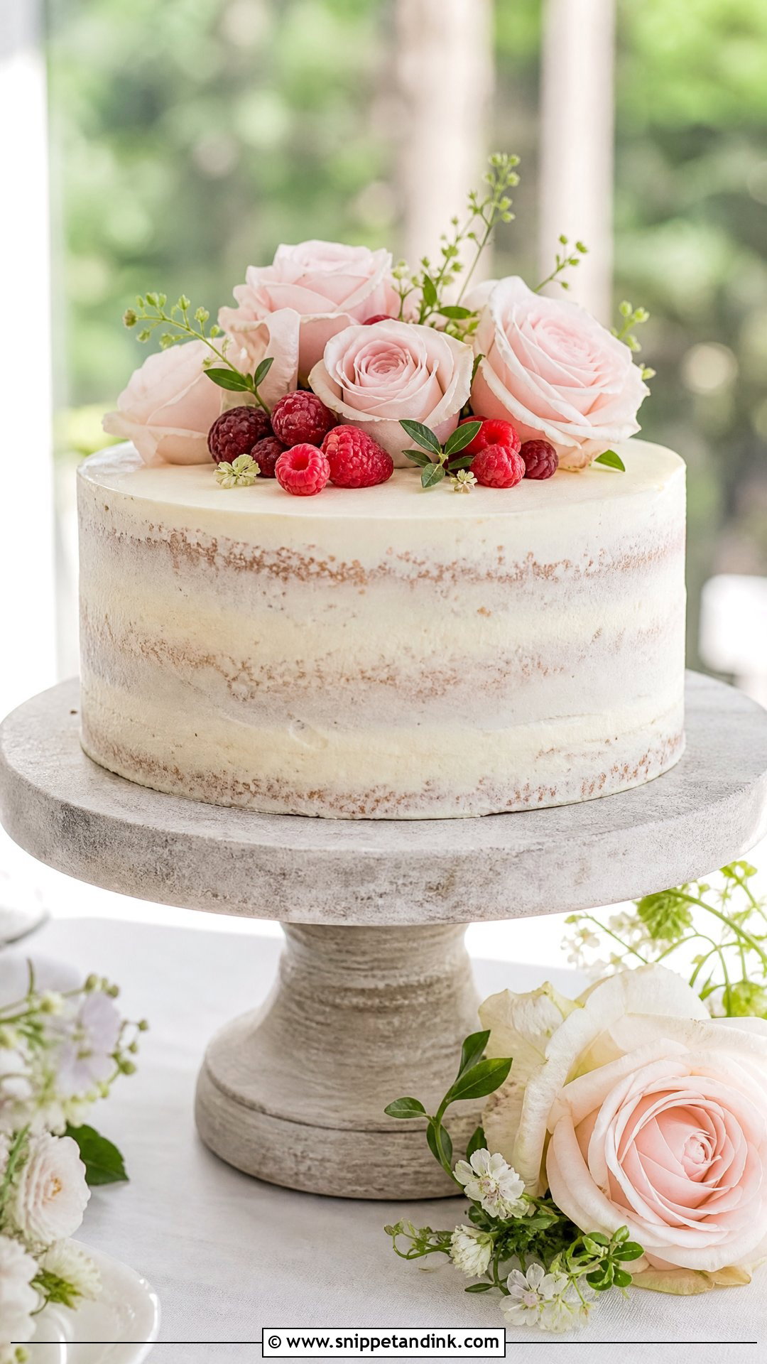Semi Naked Wedding Cake - Snippet and Ink - 20 Simple Small One Tier Wedding Cake Ideas