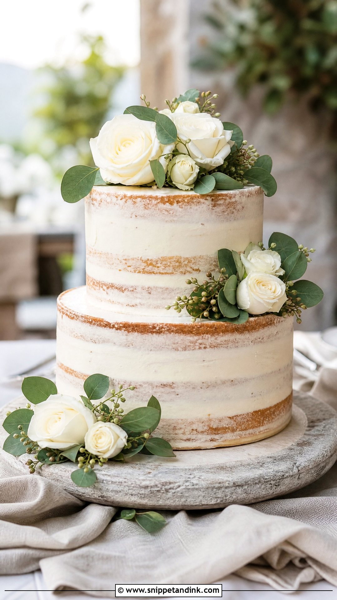 Semi Naked Wedding Cake - Snippet and Ink - 20 Simple Wedding Cake Ideas