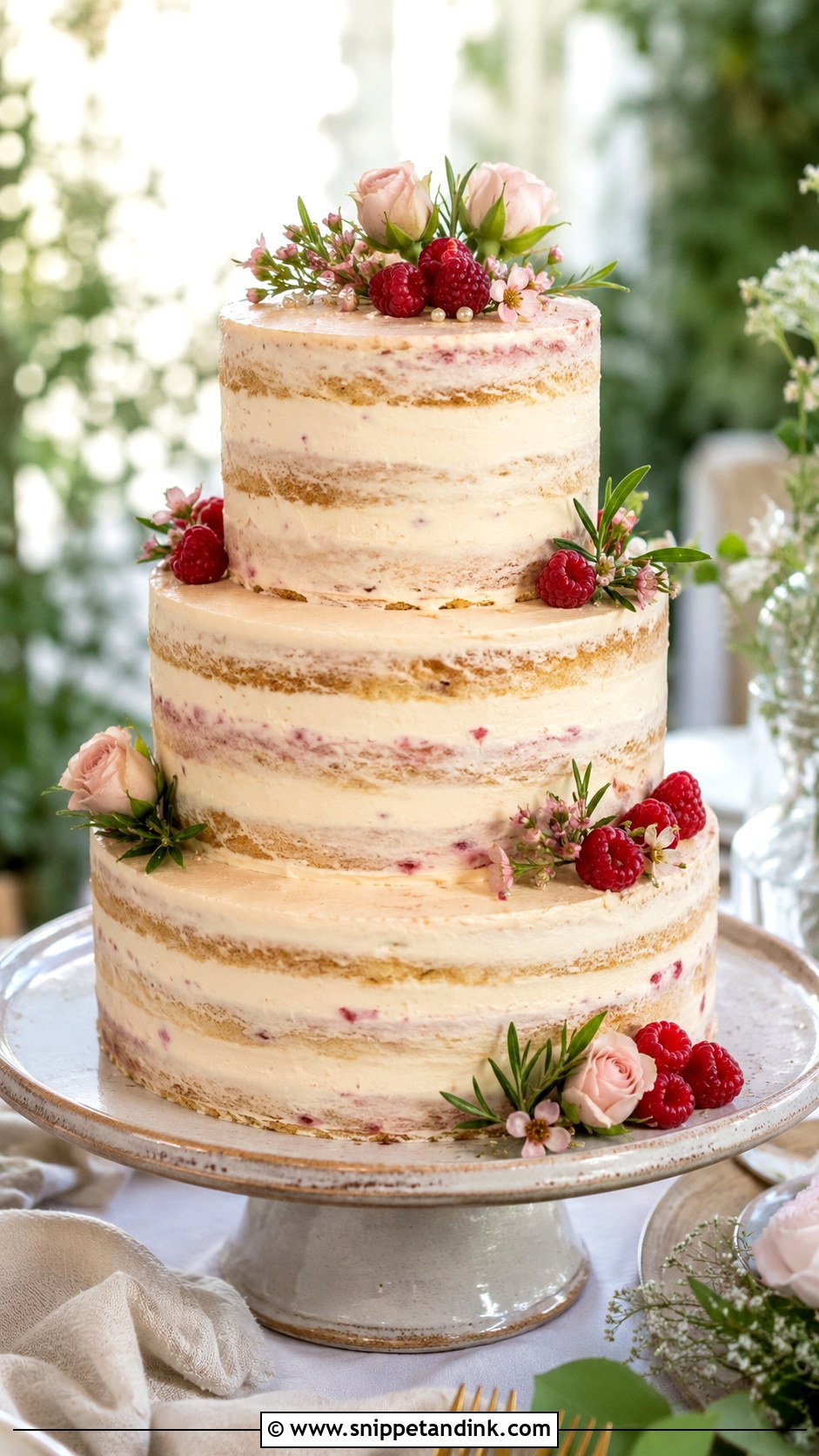 Semi Naked Wedding Cake - Snippet and Ink - 20 Type of Cakes for Wedding