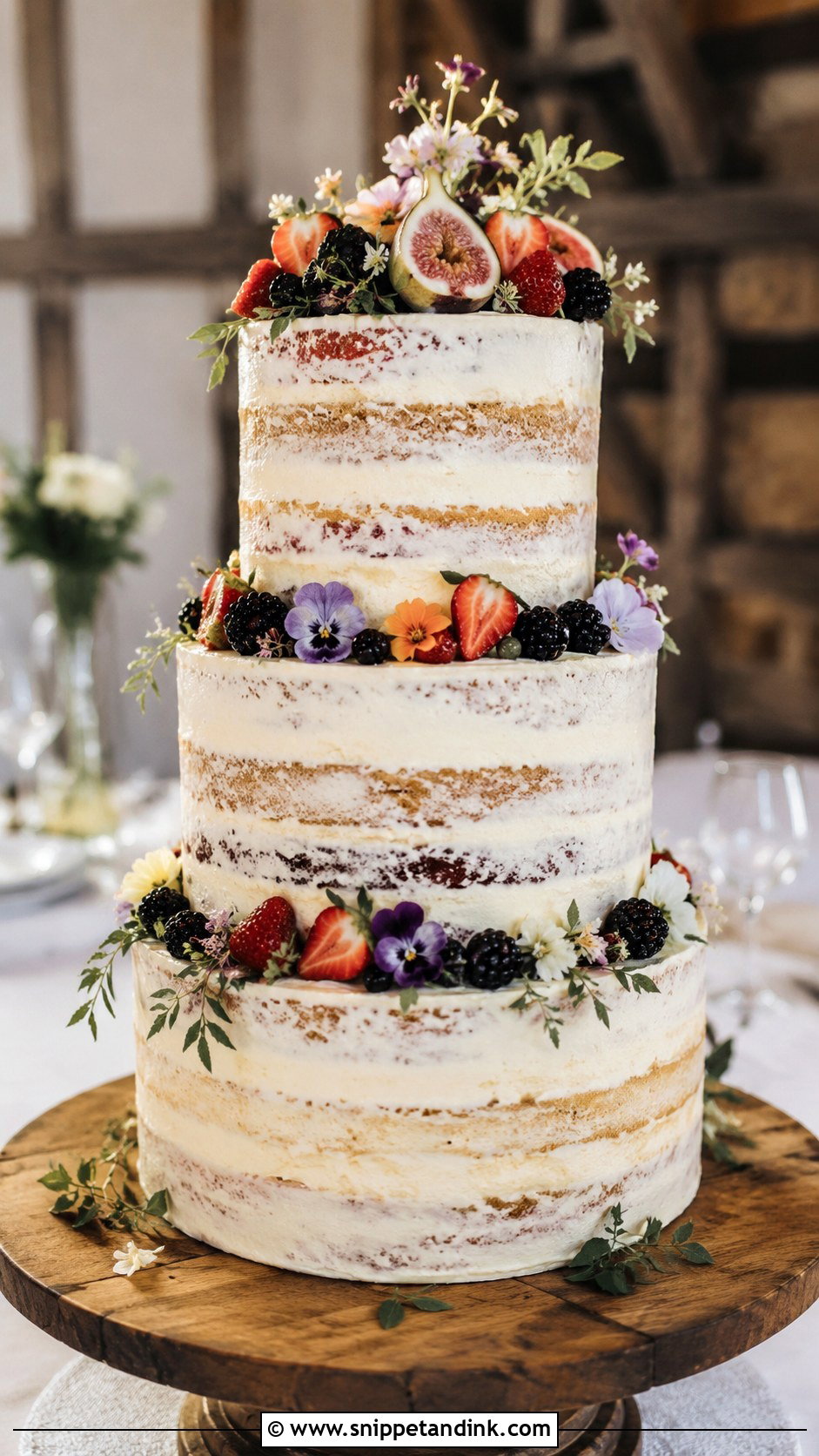Semi Naked Wedding Cake - Snippet and Ink - 20 Uk Cake Design Ideas for Wedding