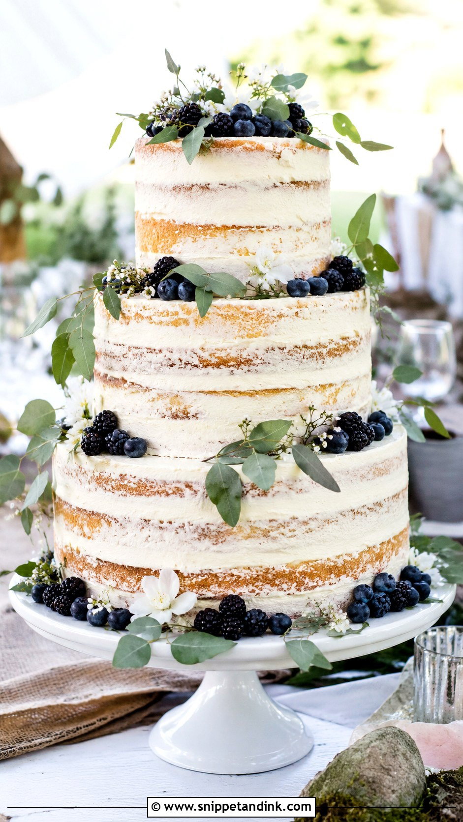 Semi Naked Wedding Cake - Snippet and Ink - 20 Wedding Cake Assembly