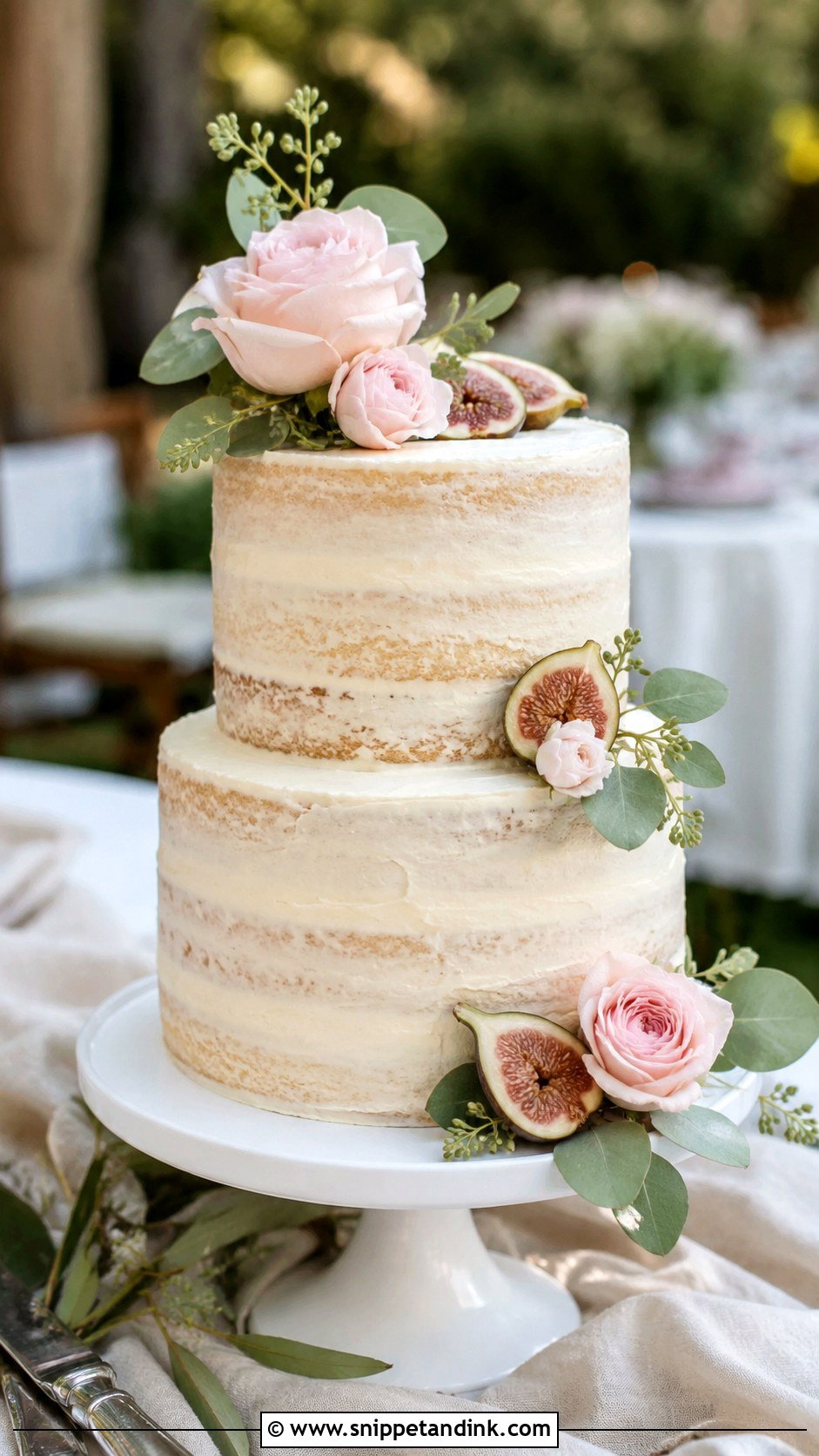 Semi Naked Wedding Cake - Snippet and Ink - 20 Wedding Cake at Home Ideas