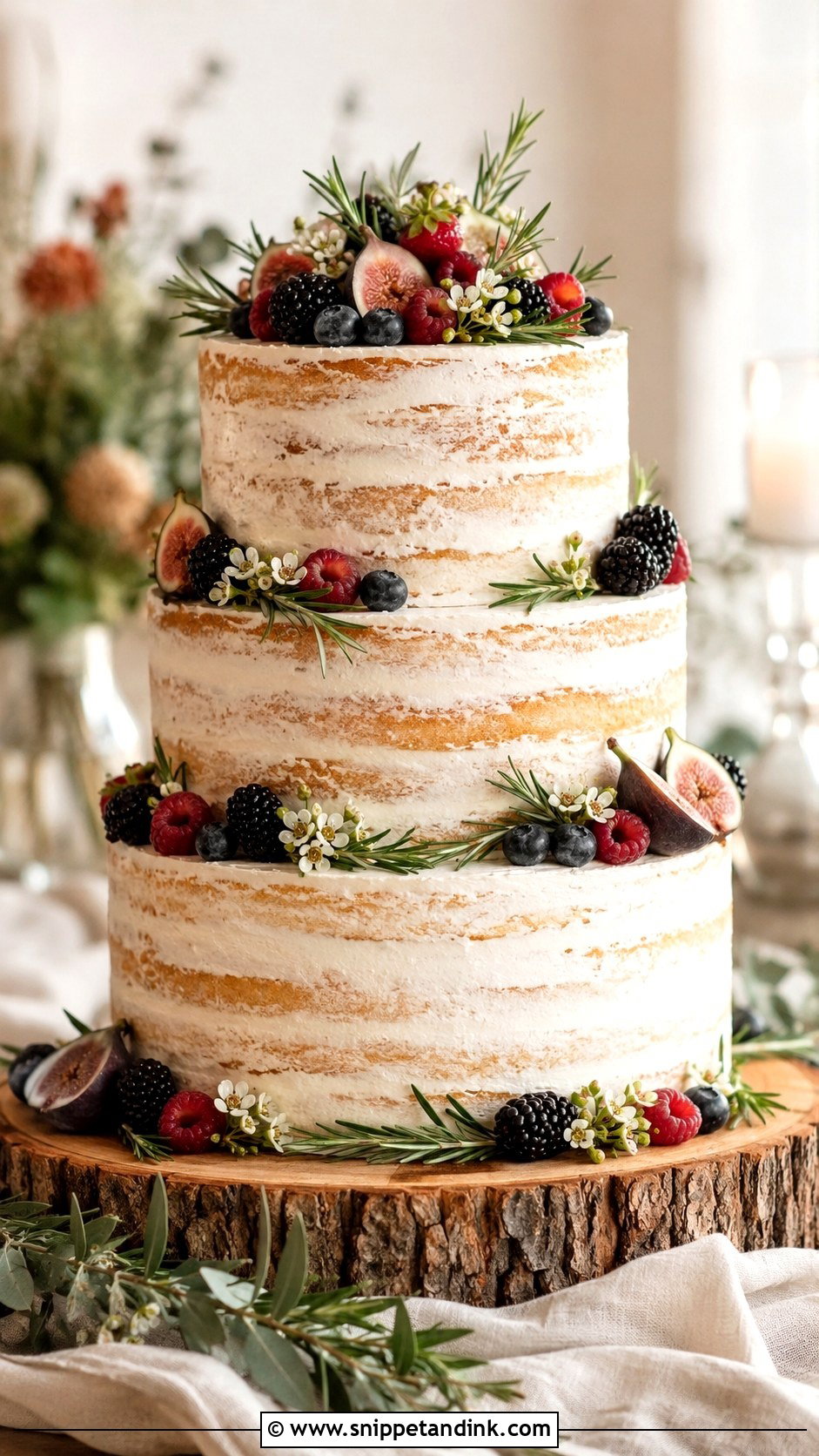 Semi Naked Wedding Cake - Snippet and Ink - 20 Wedding Cake Decorating Techniques