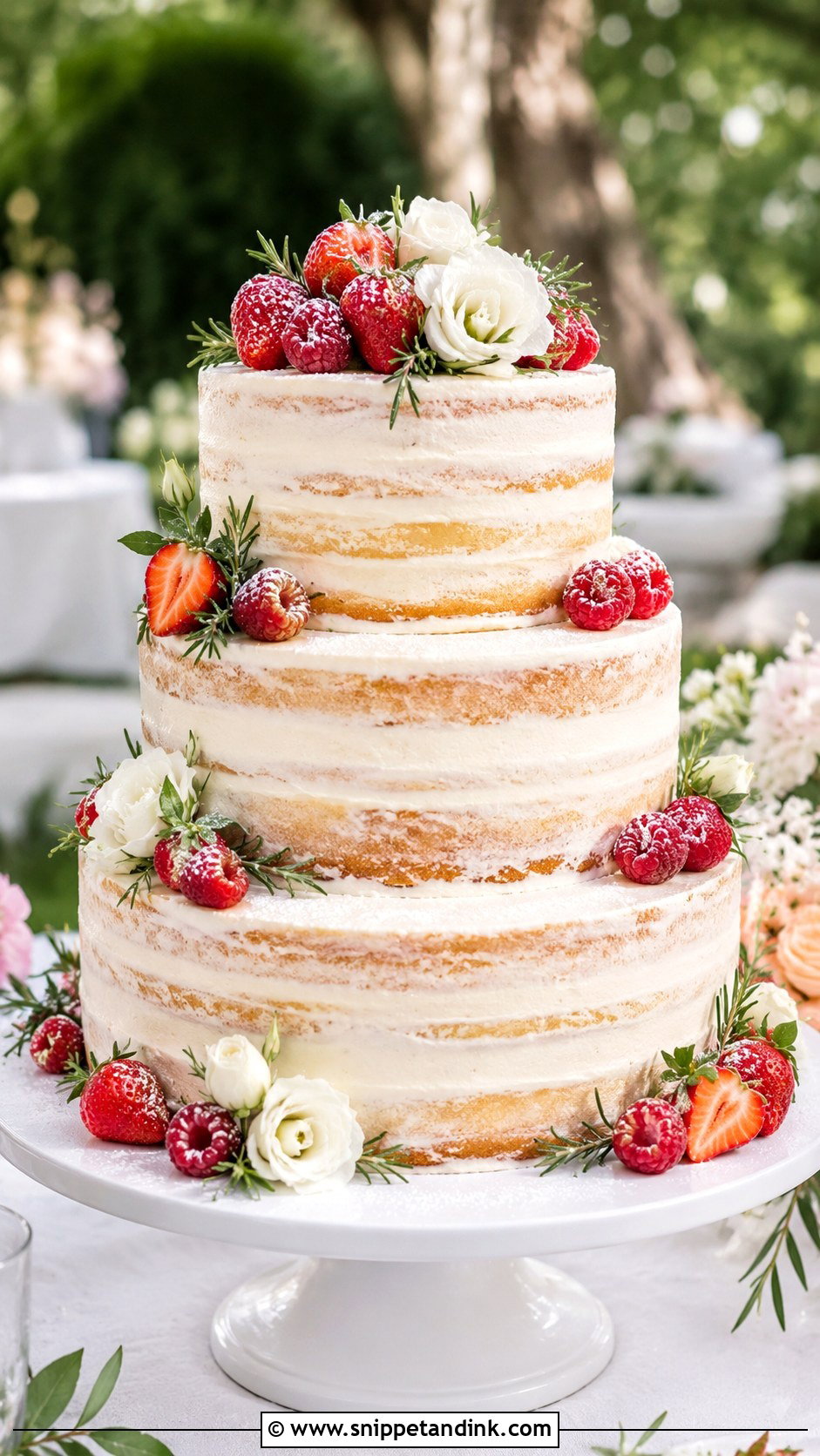 Semi Naked Wedding Cake - Snippet and Ink - 20 Wedding Cake Designs