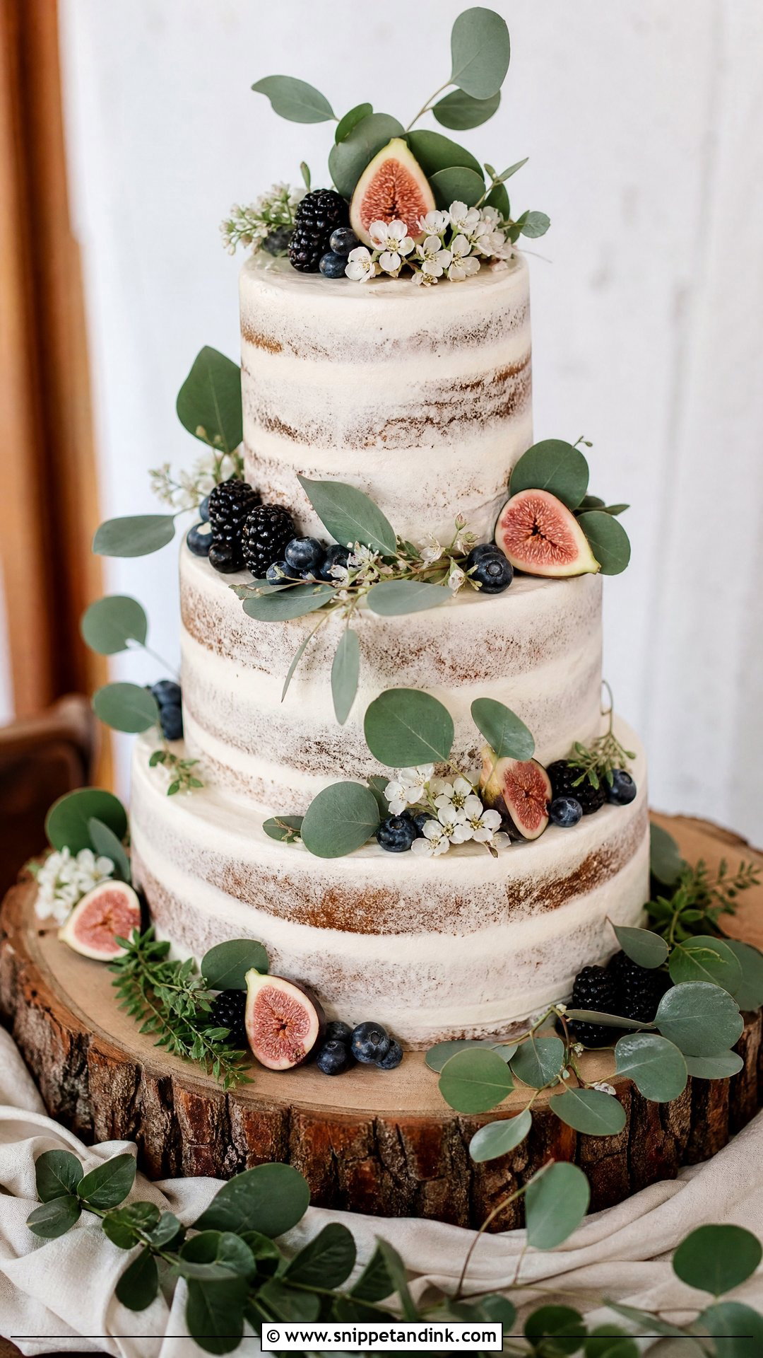 Semi Naked Wedding Cake - Snippet and Ink - 20 Wedding Cake Inspiration