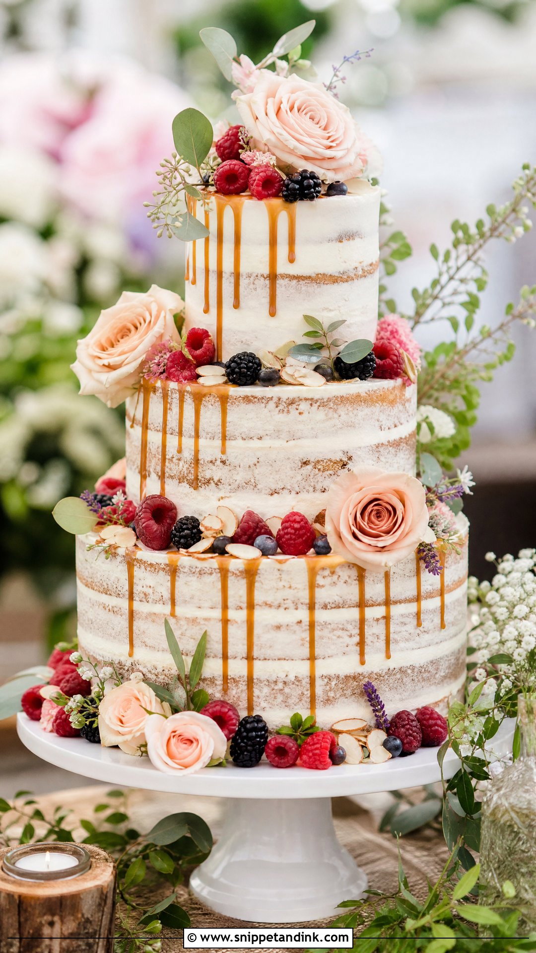 Semi Naked Wedding Cake - Snippet and Ink - 25 Big Cake Design Ideas for Wedding