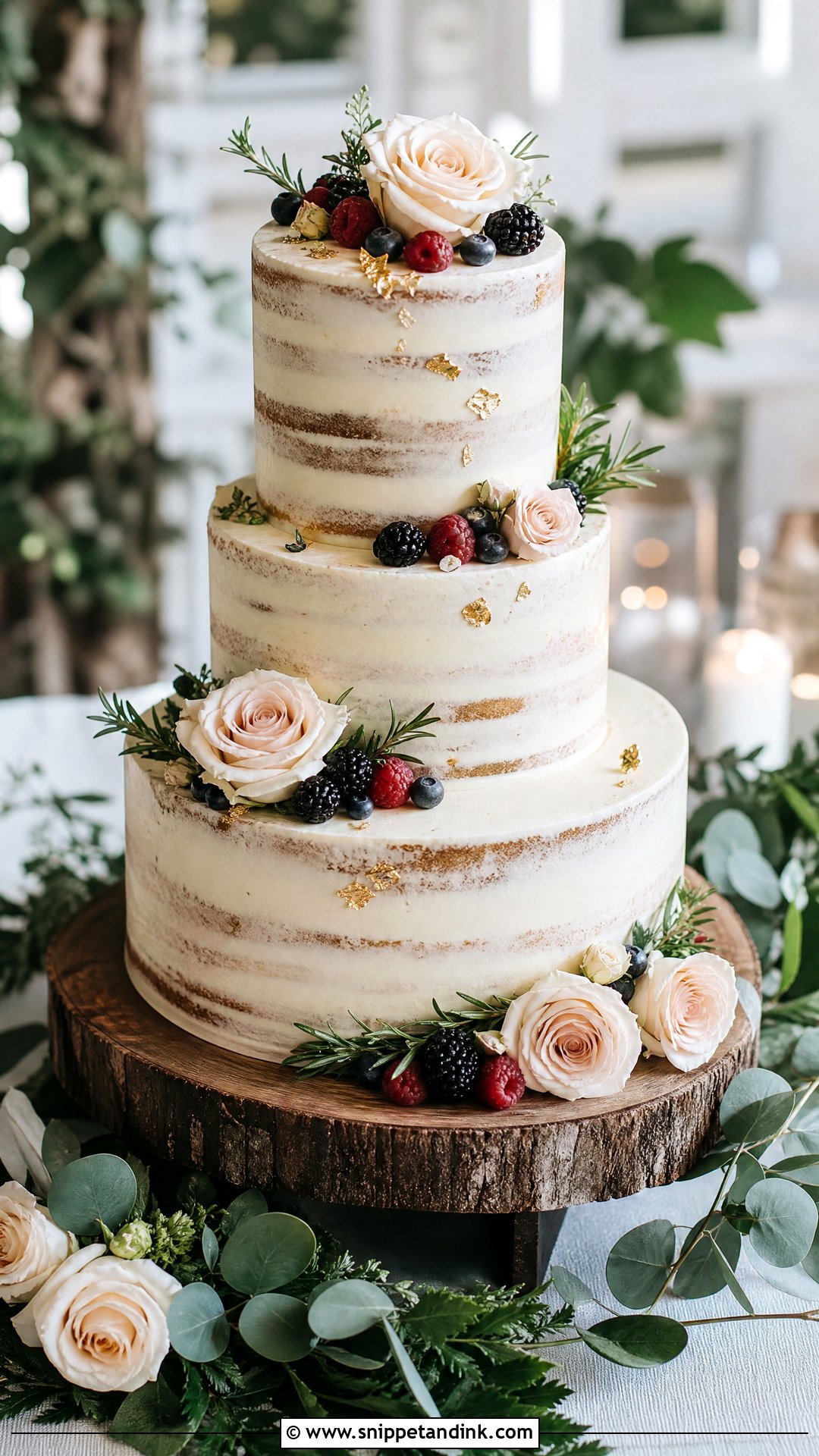 Semi Naked Wedding Cake - Snippet and Ink - 25 Elegant Unique Classy Wedding Cakes