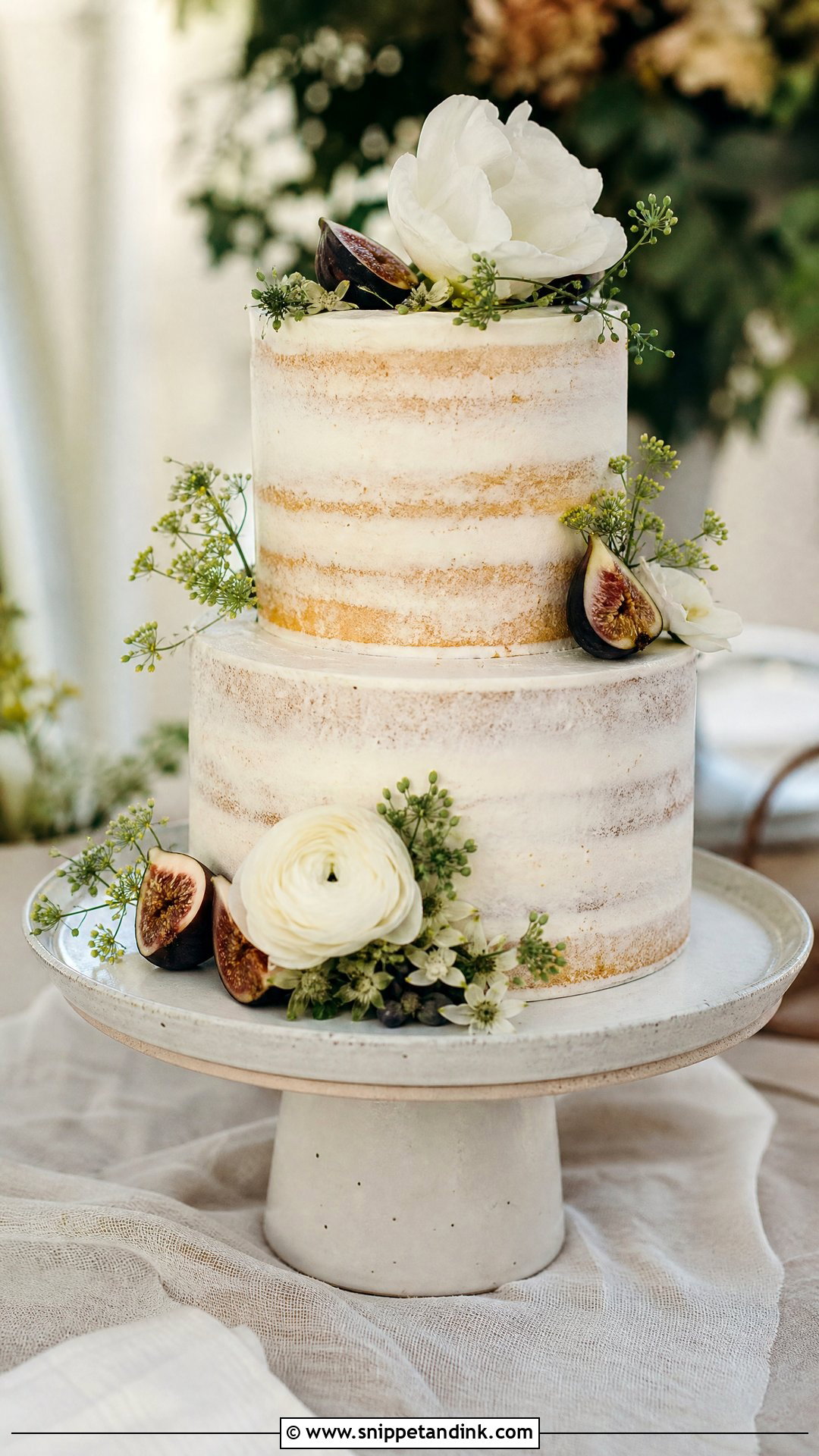 Semi Naked Wedding Cake - Snippet and Ink - 25 Minimalist Wedding Cake Ideas