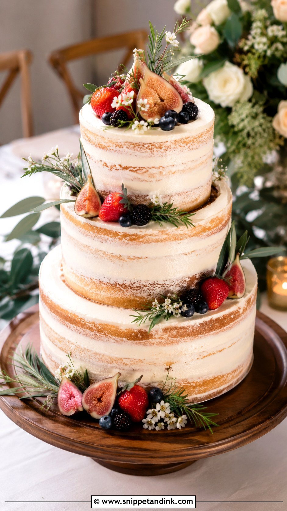 Semi Naked Wedding Cake - Snippet and Ink - 25 Wedding Cake Business