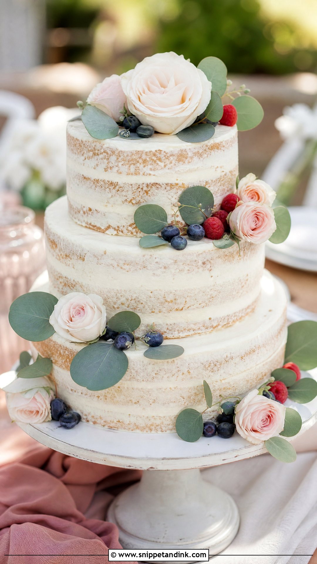 Semi Naked Wedding Cake - Snippet and Ink - 30 Celebration Cakes for Wedding