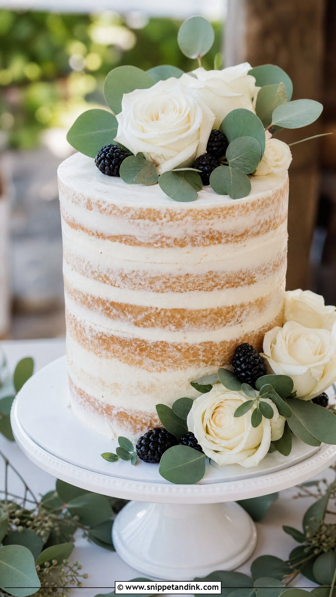 Semi Naked Wedding Cake - Snippet and Ink - 30 Simple Wedding Cake Ideas