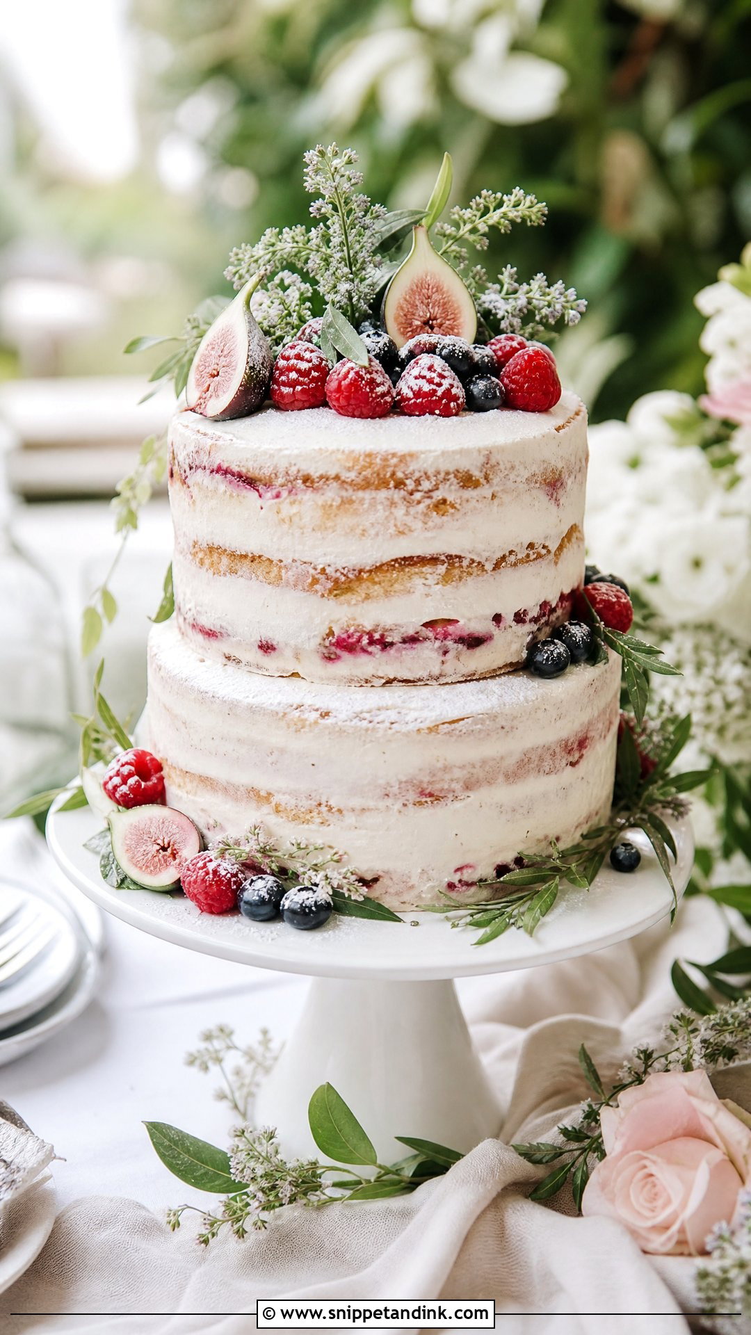 Semi Naked Wedding Cake - Snippet and Ink - 35 Wedding Cake Designs