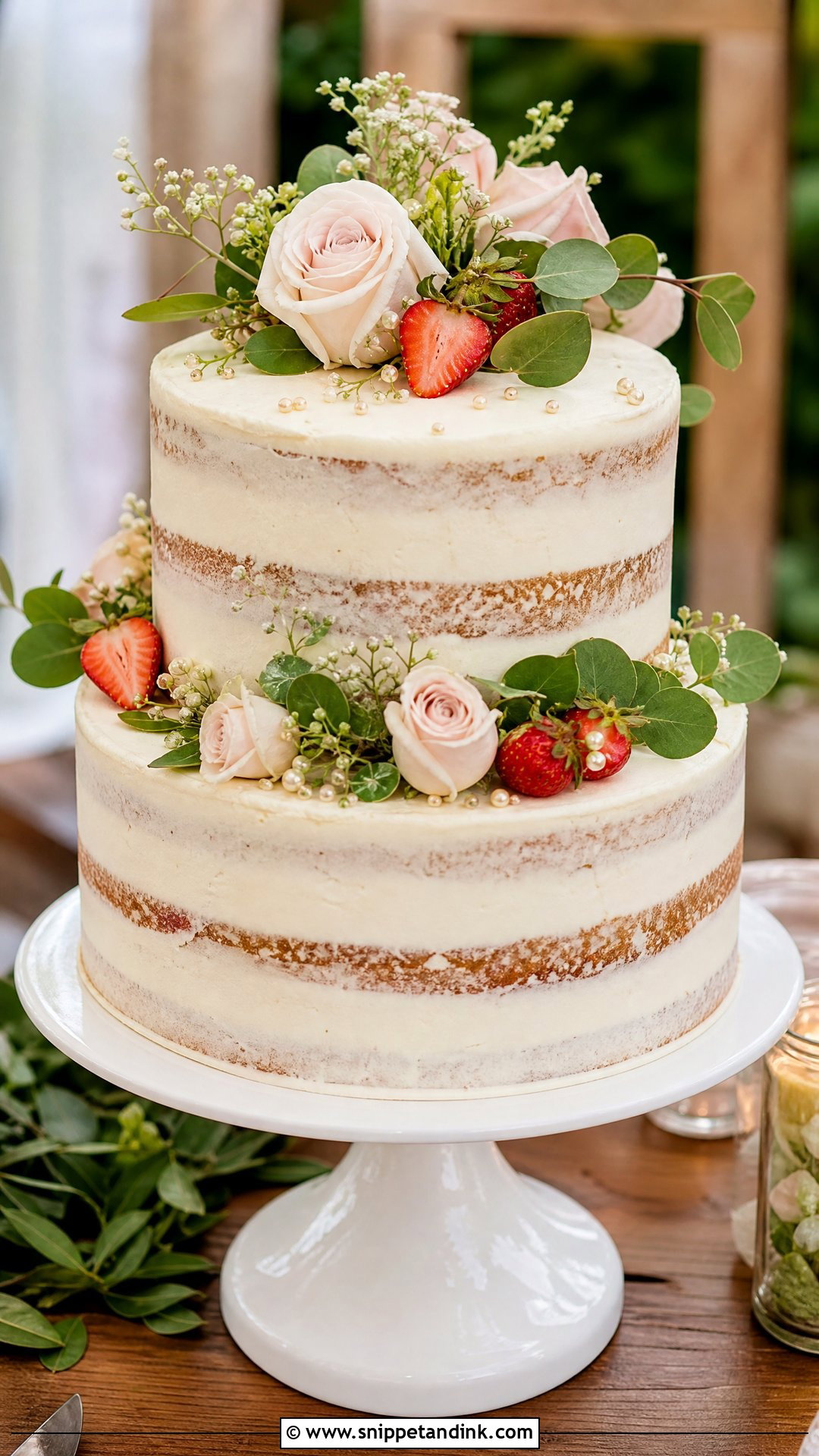 Semi Naked Wedding Cake - Snippet and Ink - 20 Nice Cake Ideas for Wedding
