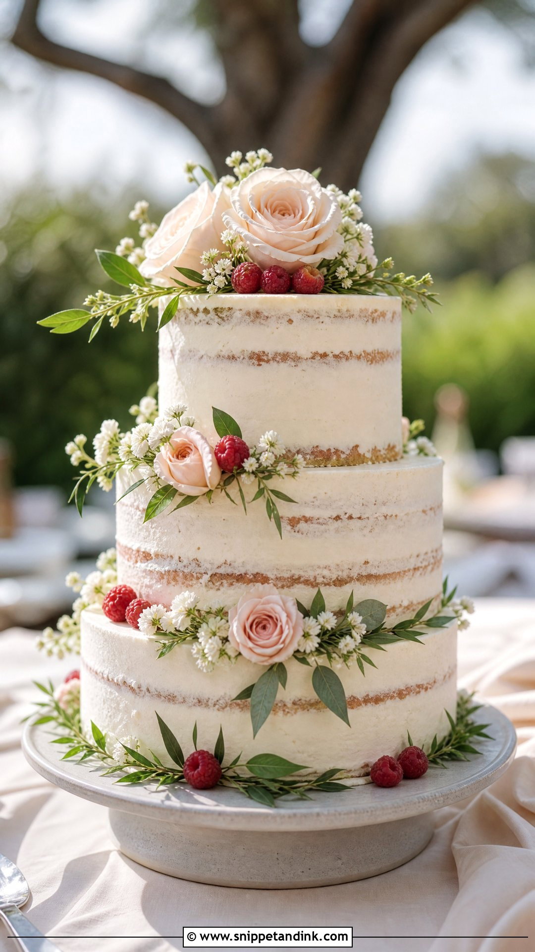Semi Naked Wedding Cake With Fresh Flowers - Snippet and Ink - 25 Cake Ideas with Fresh Flowers for Wedding