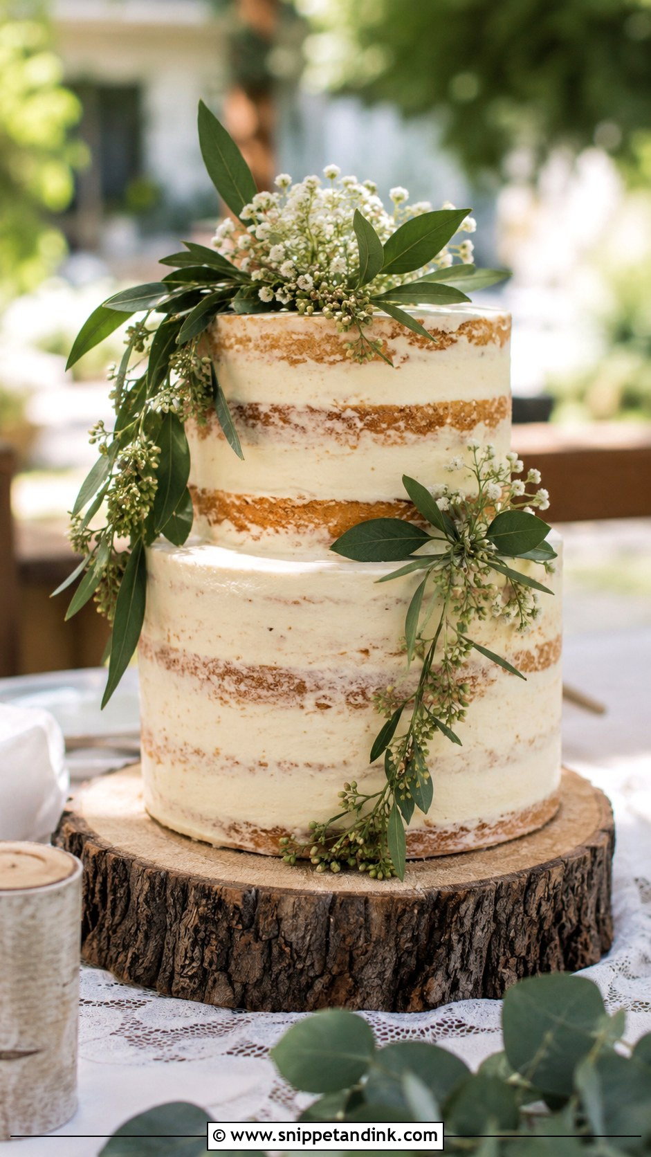 Semi Naked Wedding Cake With Greenery - Snippet and Ink - 20 Simple Wedding Cakes with Greenery