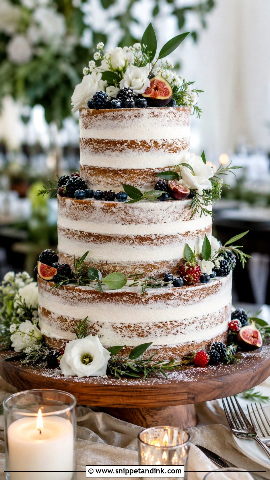 Semi Naked Wedding Cake - Snippet and Ink - 20 Beautiful Wedding Cakes