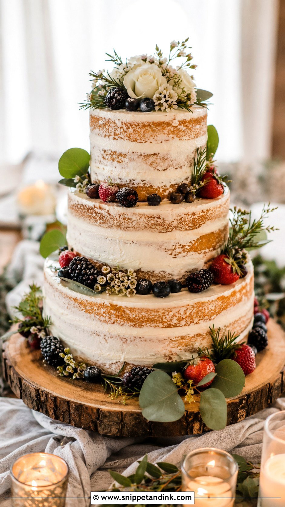 Semi Naked Woodland Wedding Cake - Snippet and Ink - 20 Woodlands Cake Ideas for Wedding