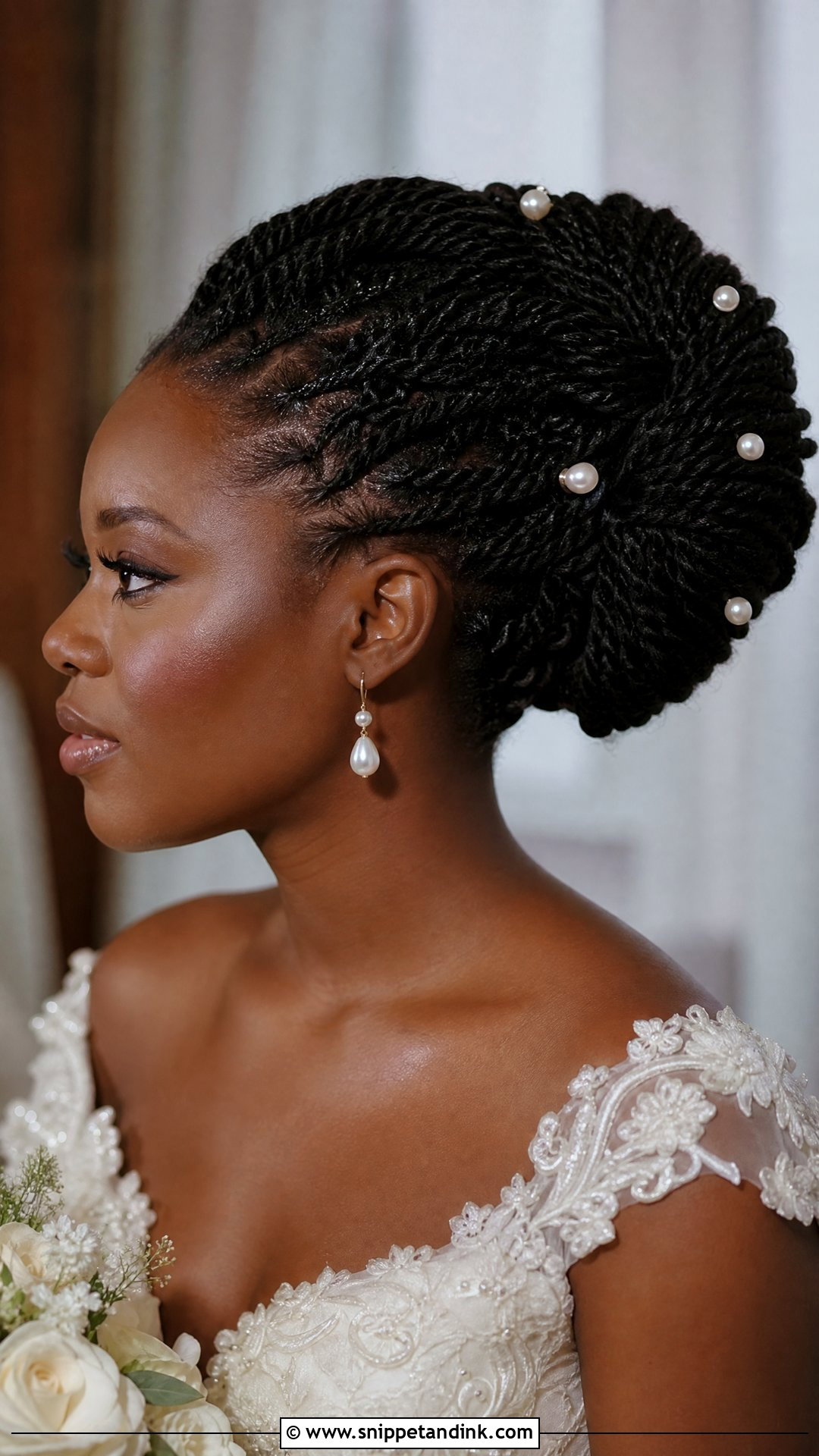 Senegalese Twist Bridal Updo - Snippet and Ink - 20 African Bridal Hairstyles