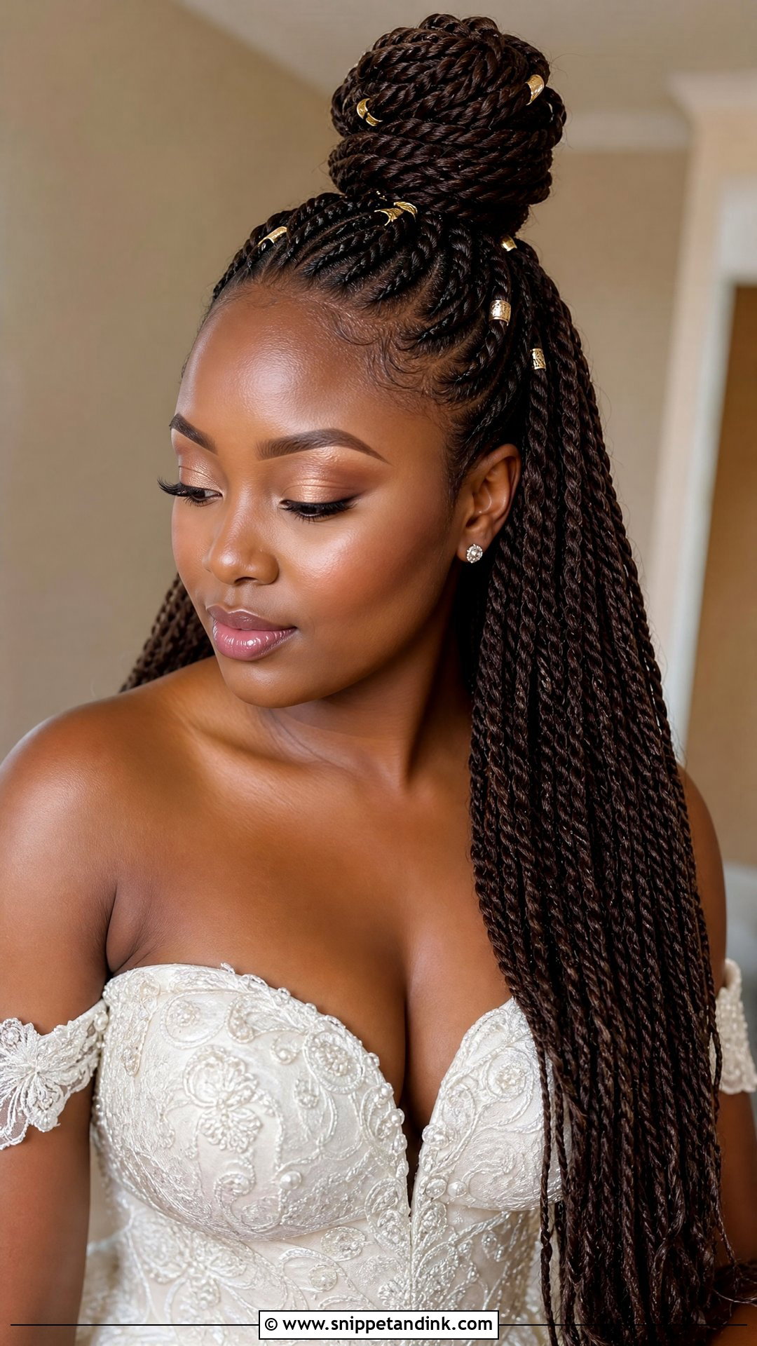 Senegalese Twist Half Bun - Snippet and Ink - 20 Natural Hair Styles for Brides