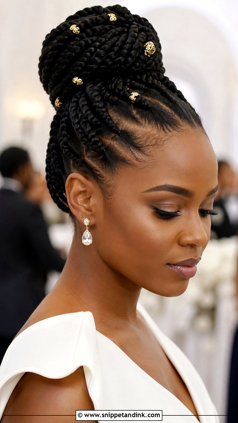 Senegalese Twists Updo - Snippet and Ink - 30 Wedding Hair Black Women Ideas
