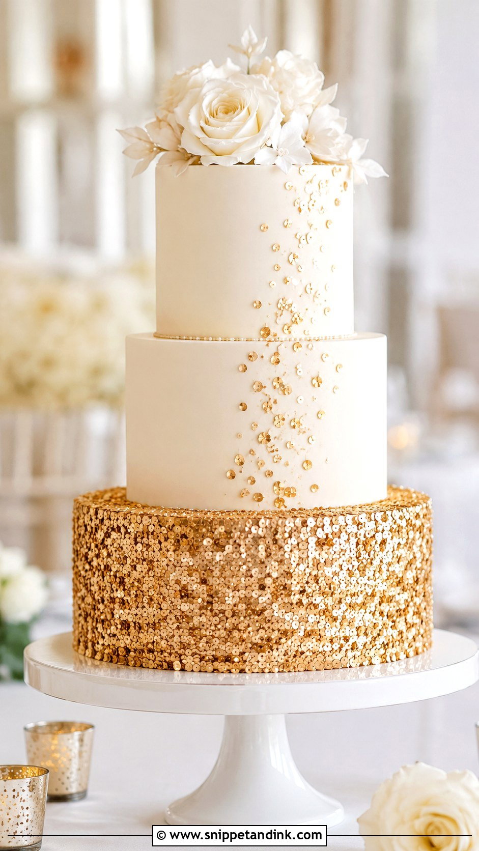 Sequin Bling Wedding Cake - Snippet and Ink - 20 Bling Cakes for Wedding
