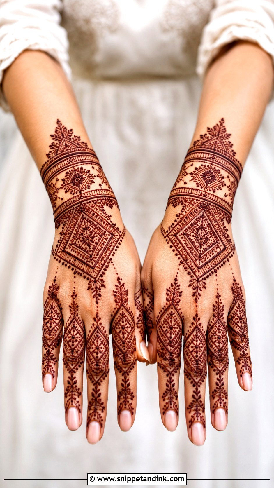 Shaded Back Hand Engagement Mehndi Design - Snippet and Ink - 30 Back Engagement Mehndi Designs