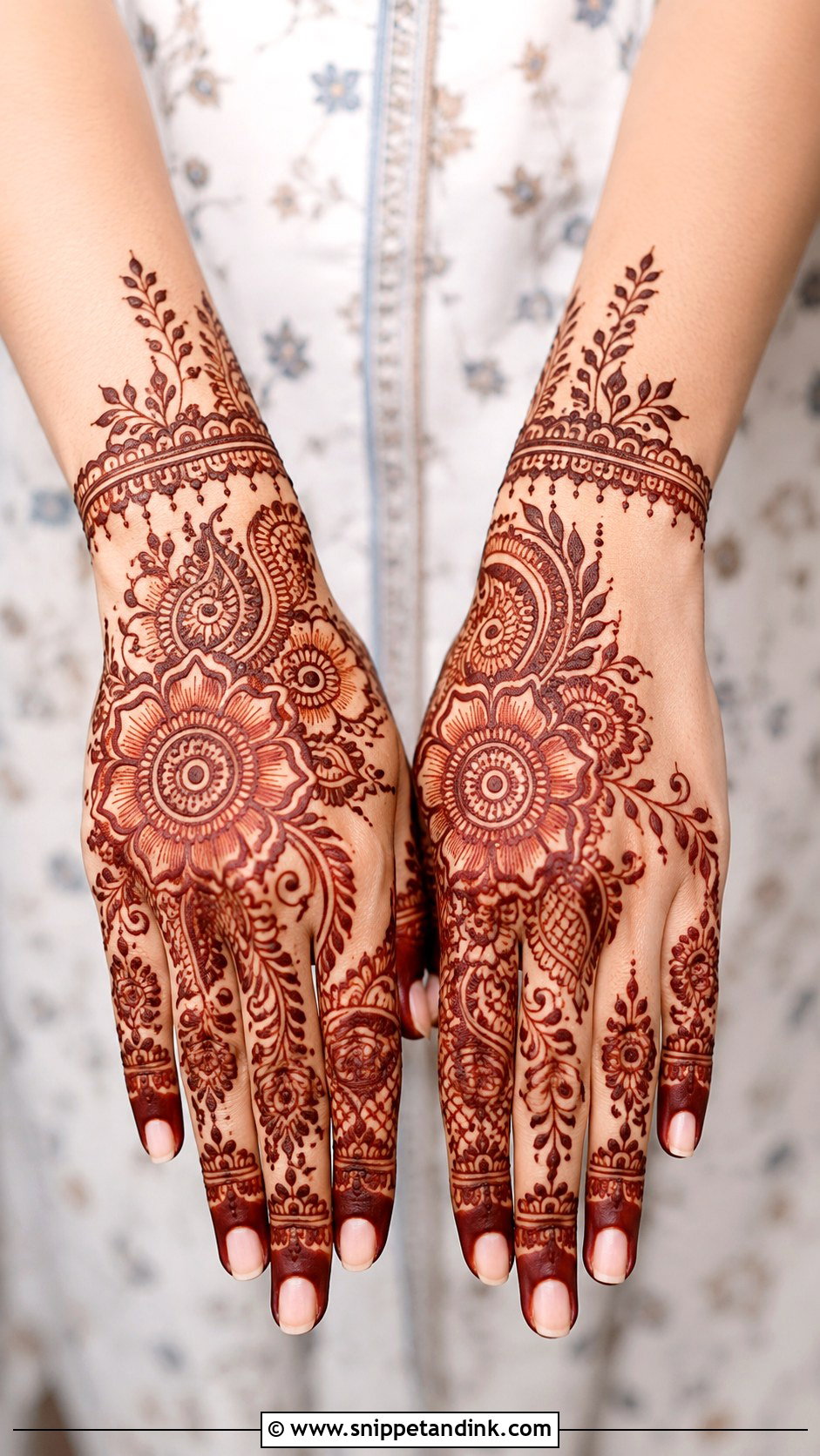 Shaded Back Hand Mehndi Design - Snippet and Ink - 30 Aesthetic Back Hand Mehndi Designs