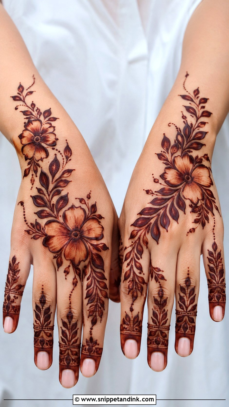 Shaded Backhand Mehndi Design - Snippet and Ink - 35 Latest Backhand Mehndi Designs