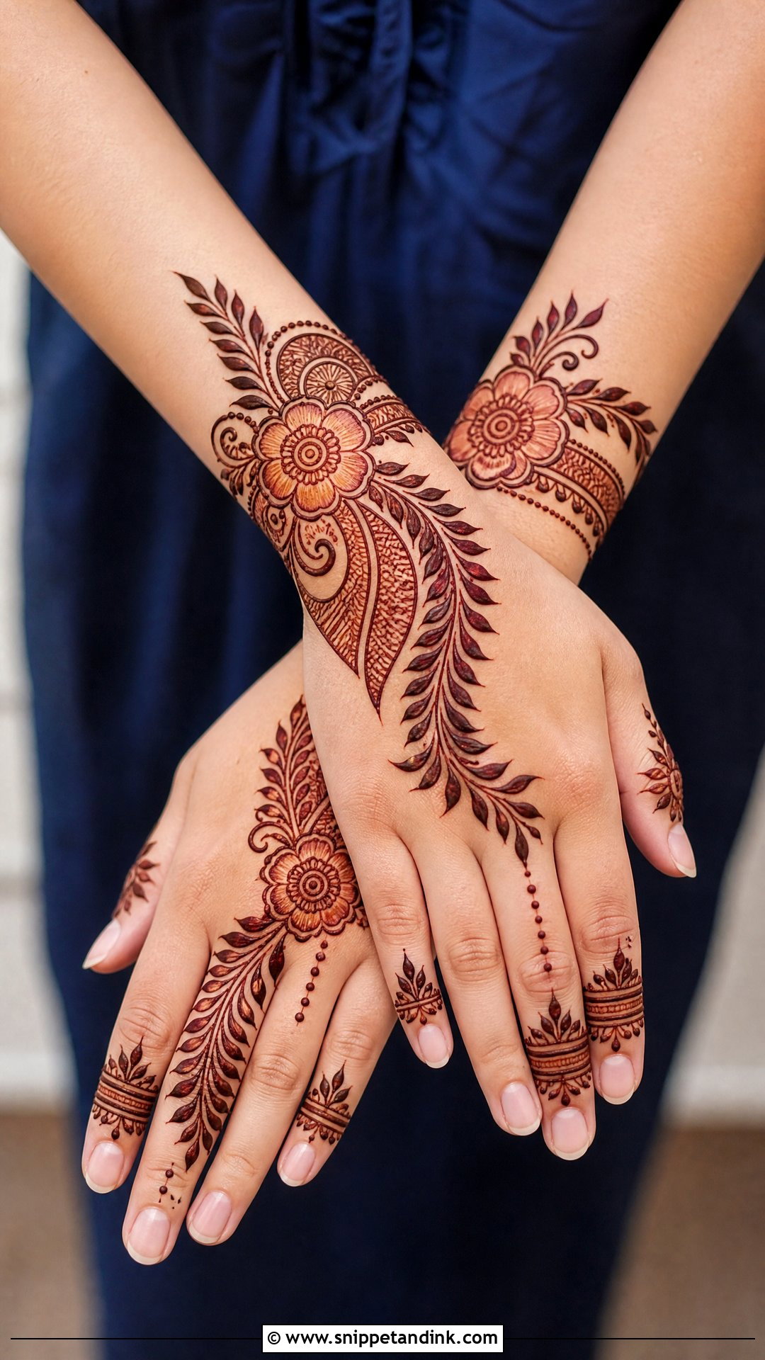 Shaded Banch Mehndi Design - Snippet and Ink - 30 Banch Mehndi Design Ideas
