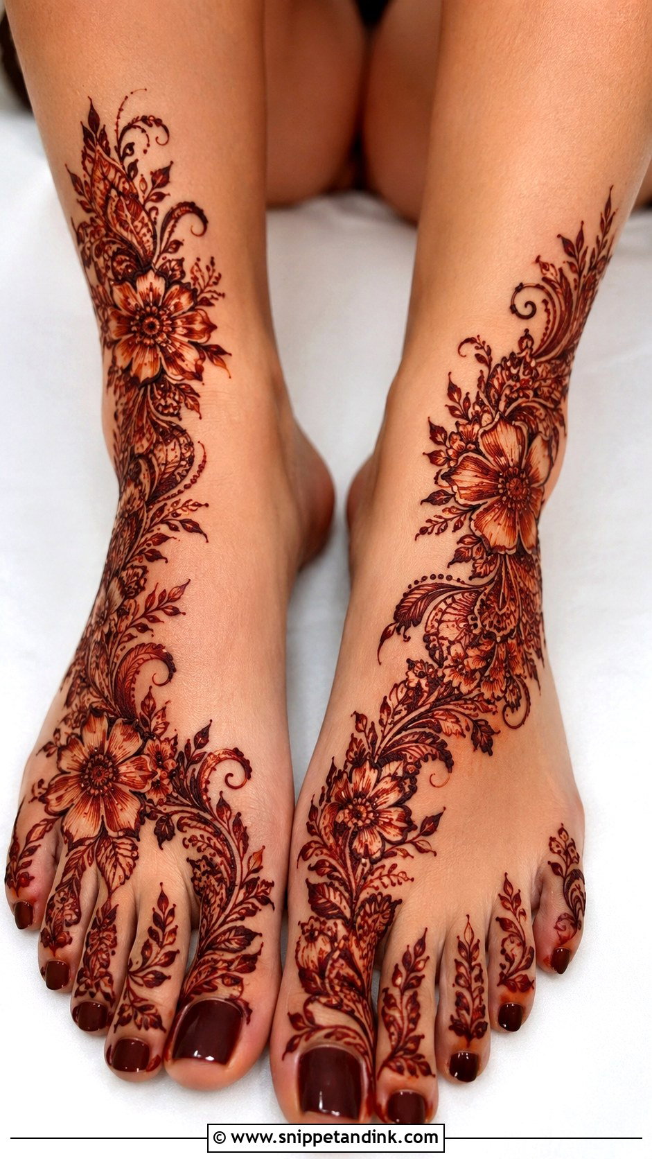 Shaded Bridal Foot Mehndi Design - Snippet and Ink - 30 Bridal Mehndi Designs for Foot