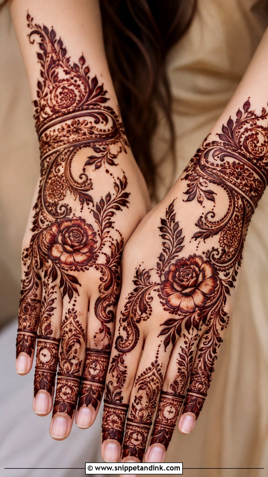Shaded Bridal Mehndi Back Hand - Snippet and Ink - 30 Bridal Mehndi Designs Back Hands Brides