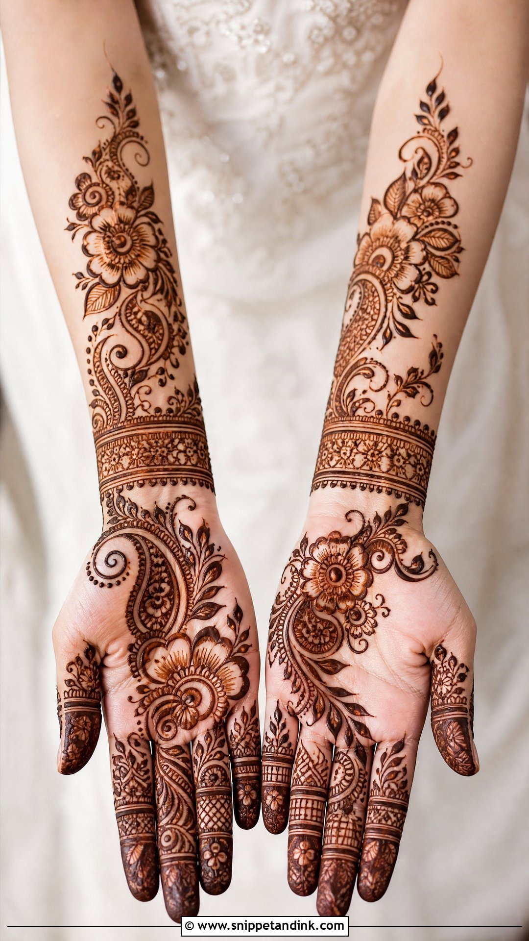Shaded Bridal Mehndi Half Hand - Snippet and Ink - 20 Bridal Mehndi Designs Half Hand