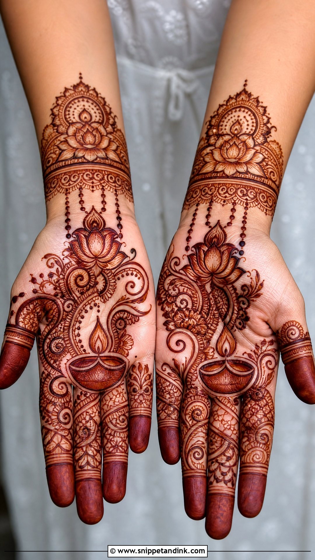 Shaded Diwali Mehndi Design - Snippet and Ink - 30 Diwali Mehndi Designs