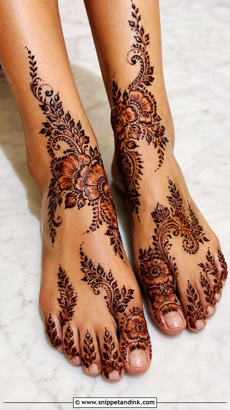 Shaded Feet Mehndi Design - Snippet and Ink - 35 Feet Mehndi Designs