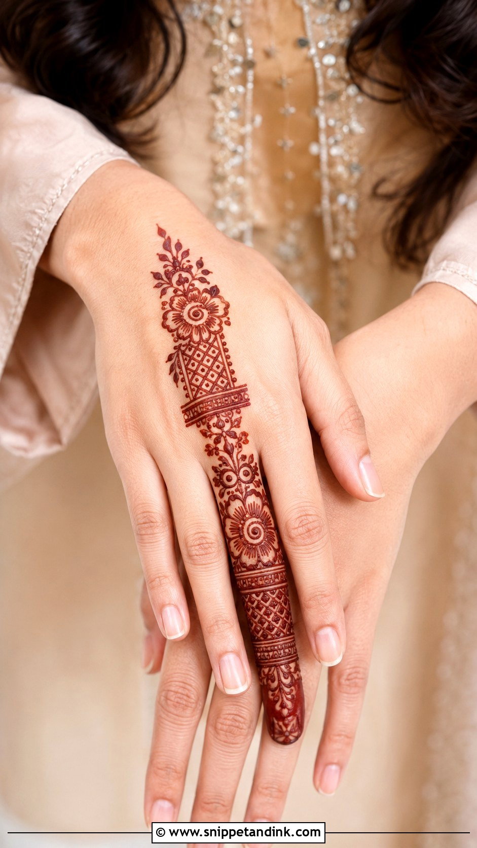 Shaded Finger Mehndi Design - Snippet and Ink - 35 Unique Fingers Mehndi Designs