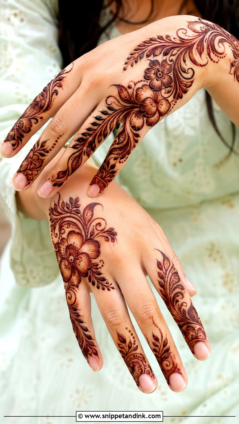 Shaded Fingers Mehndi Design - Snippet and Ink - 35 Fingers Mehndi Design Ideas
