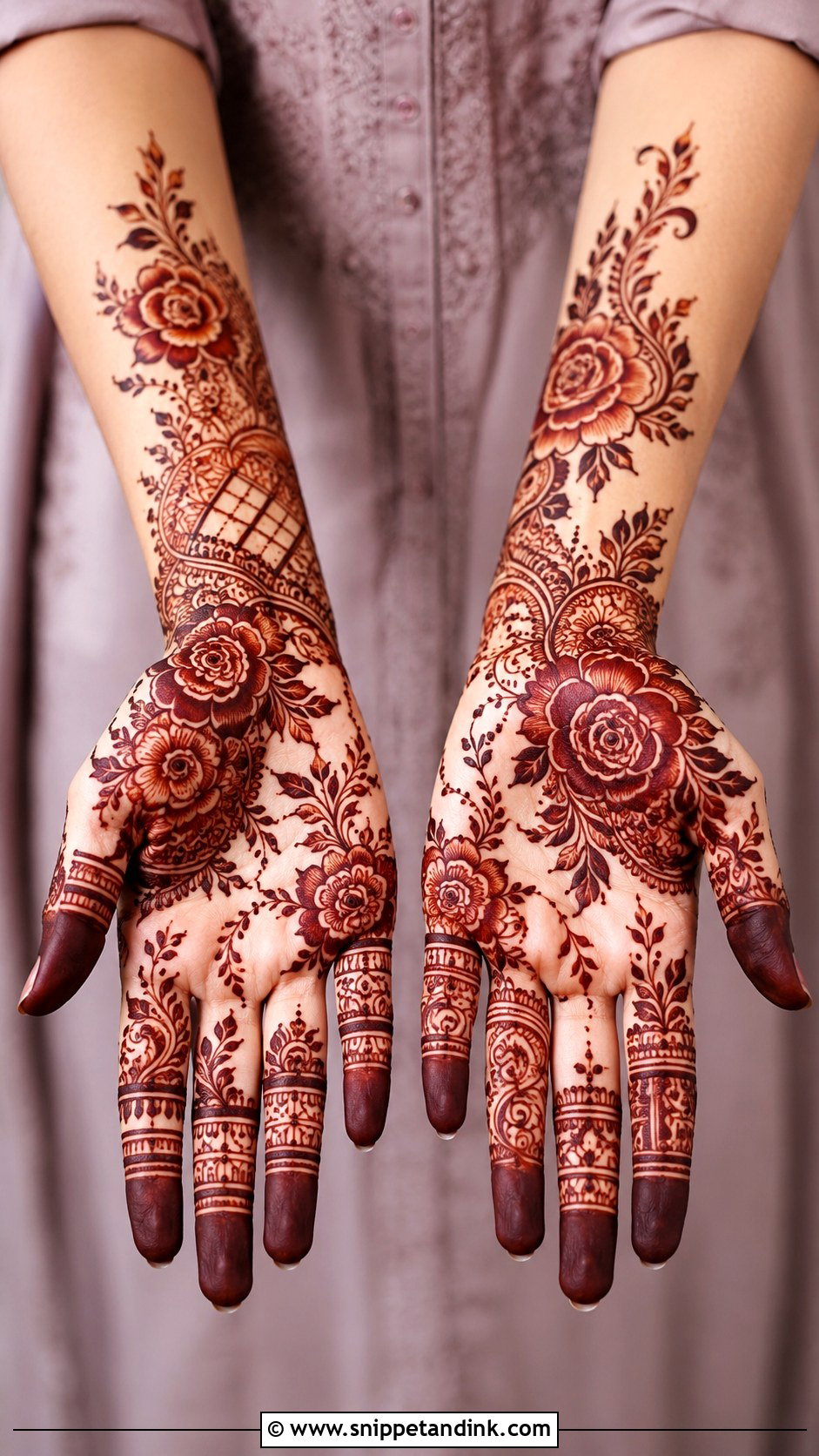 Shaded Floral Mehndi Design - Snippet and Ink - 30 New Trending Mehndi Designs