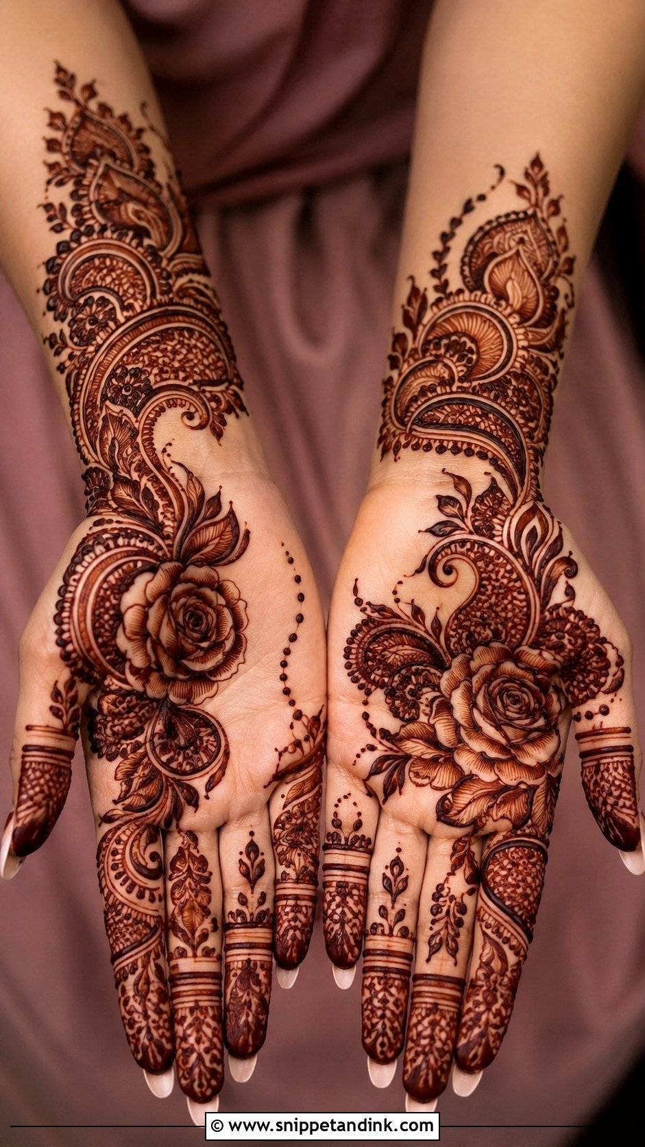 Shaded Front Hand Mehndi Design - Snippet and Ink - 35 Front Hand Mehndi Design Ideas