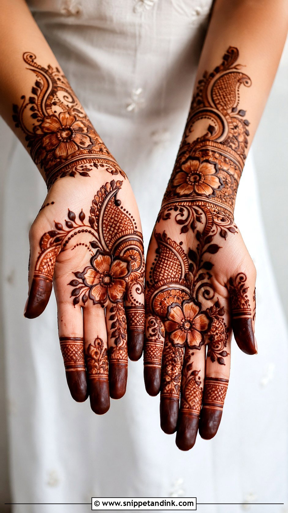 Shaded Front Hand Mehndi Design - Snippet and Ink - 35 Beautiful Front Hand Mehndi Design Ideas