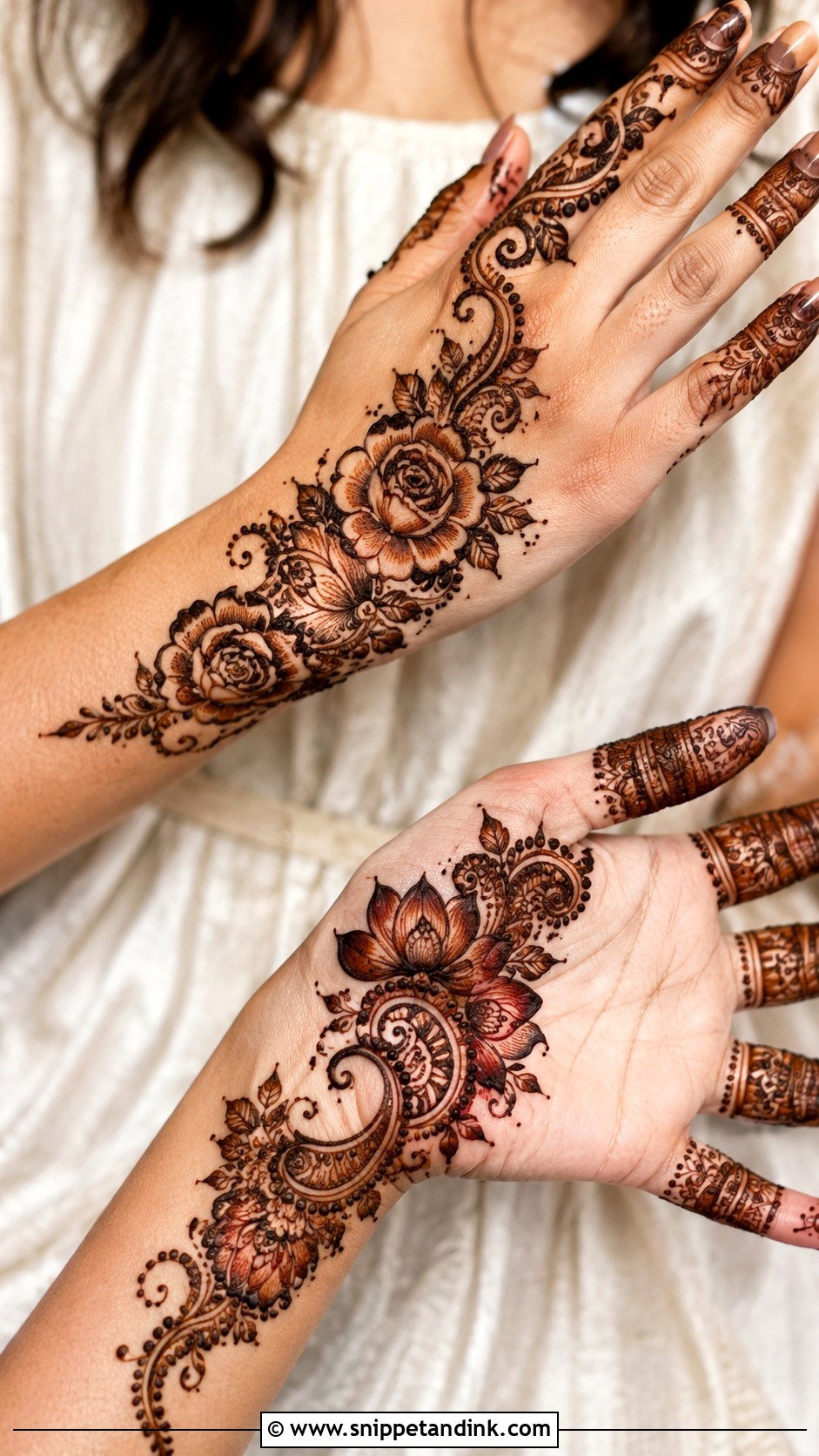 Shaded Half Hand Mehndi Design - Snippet and Ink - 35 Half Hand Mehndi Design Ideas