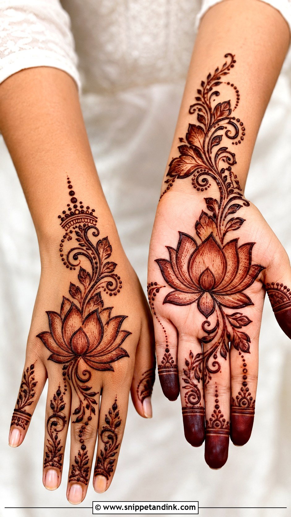 Shaded Lotus Mehndi Design - Snippet and Ink - 35 Lotus Mehndi Design Ideas