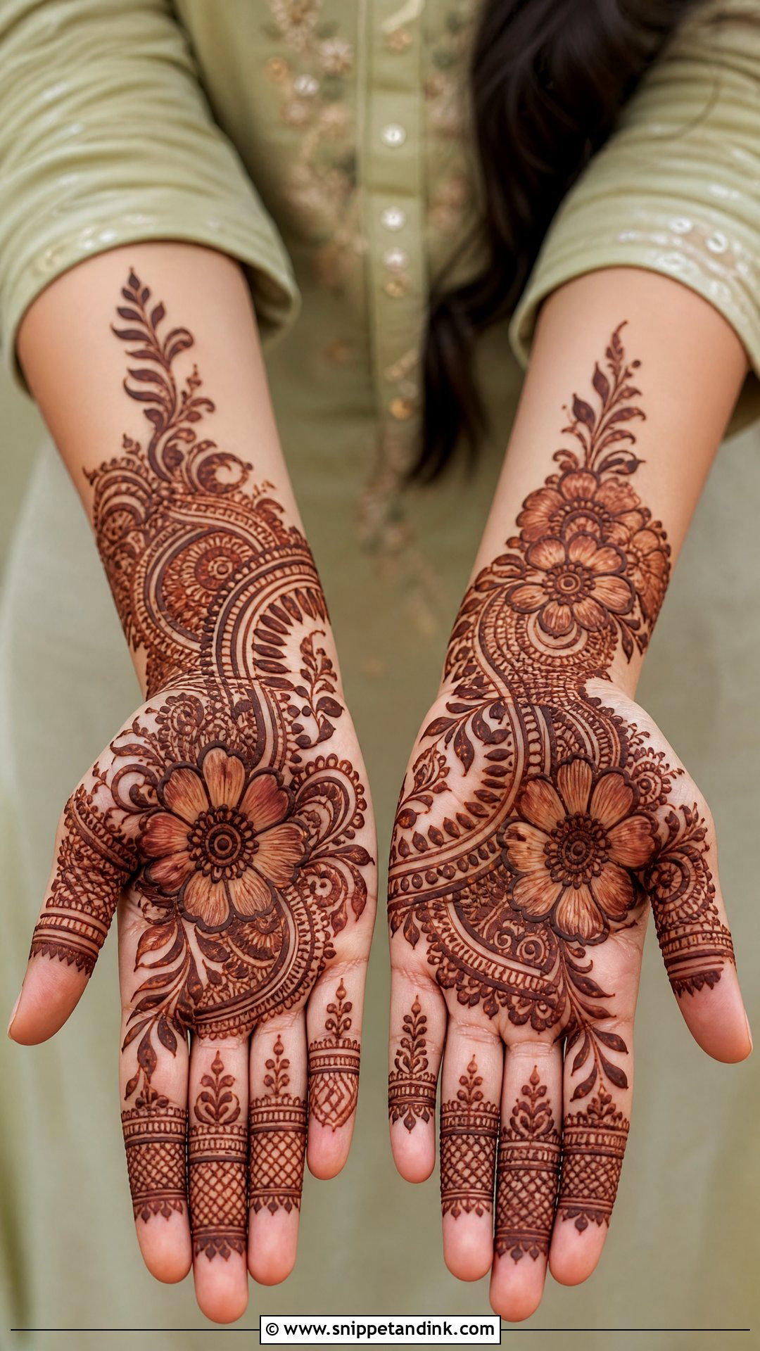 Shaded Palm Mehndi Design - Snippet and Ink - 35 Palm Mehndi Design Ideas