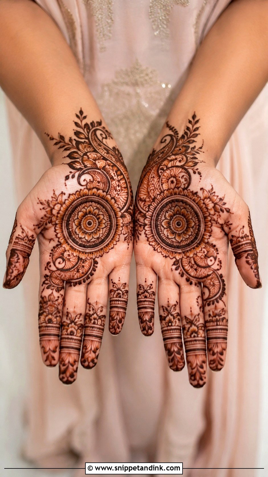 Shaded Tikki Mehndi Design - Snippet and Ink - 35 Tikki Mehndi Design Ideas