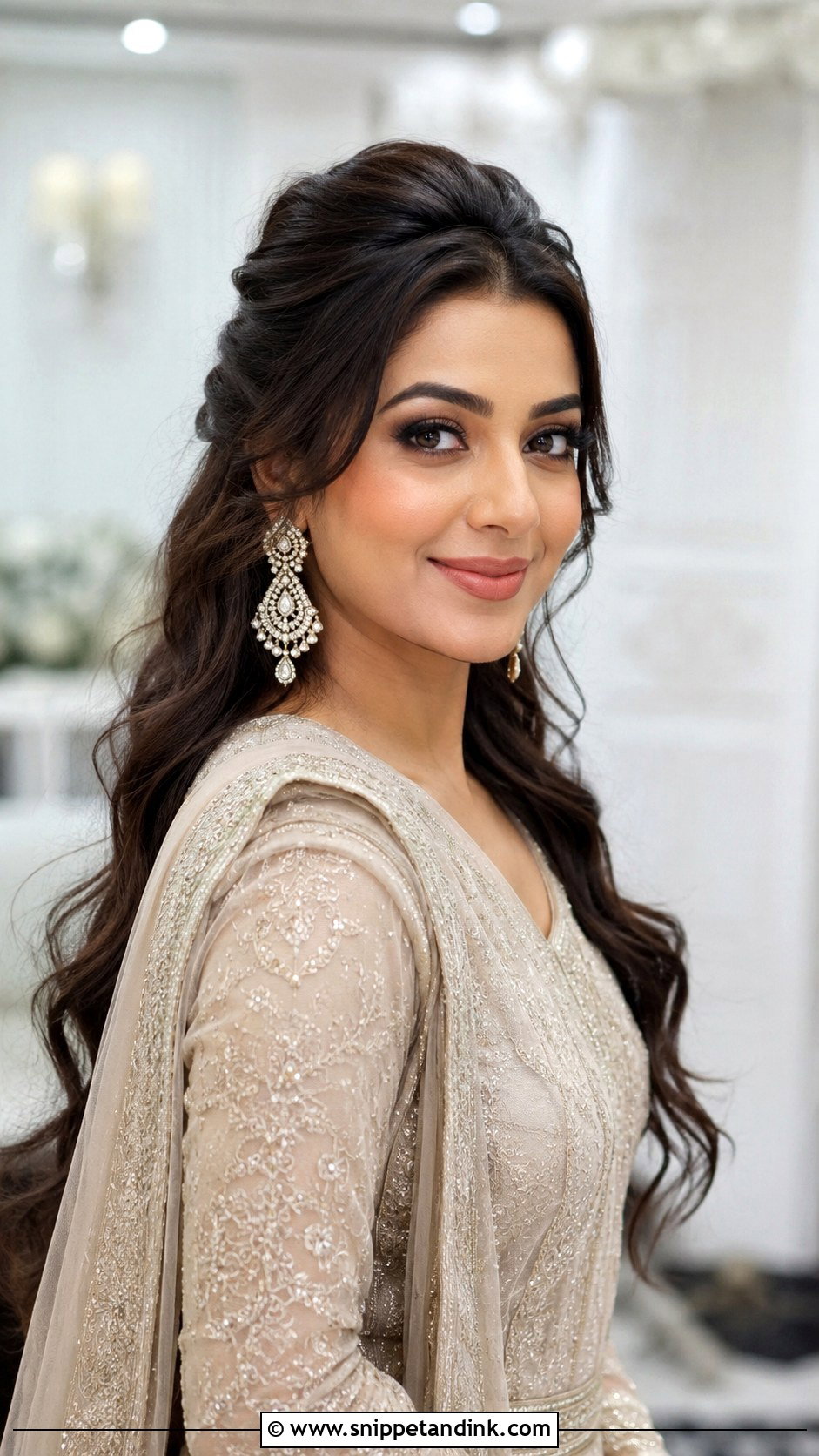 Sharara Backcombed Open Hair - Snippet and Ink - 15 Hairstyle on Sharara Indian Weddings Ideas