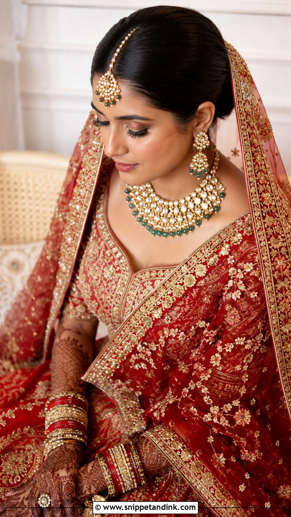 Sharara Middle Part Bun - Snippet and Ink - 15 Hairstyle on Sharara Indian Weddings Ideas