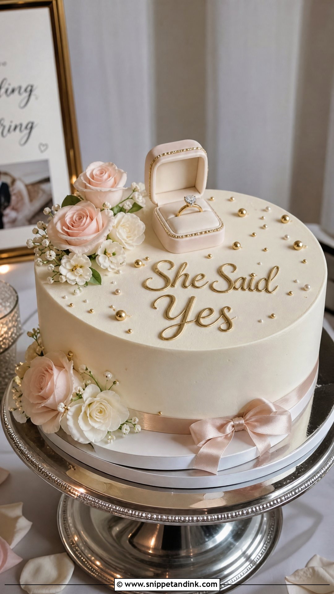 She Said Yes Cake With Ring Box - Snippet and Ink - 20 She Said Yes Cake Ideas
