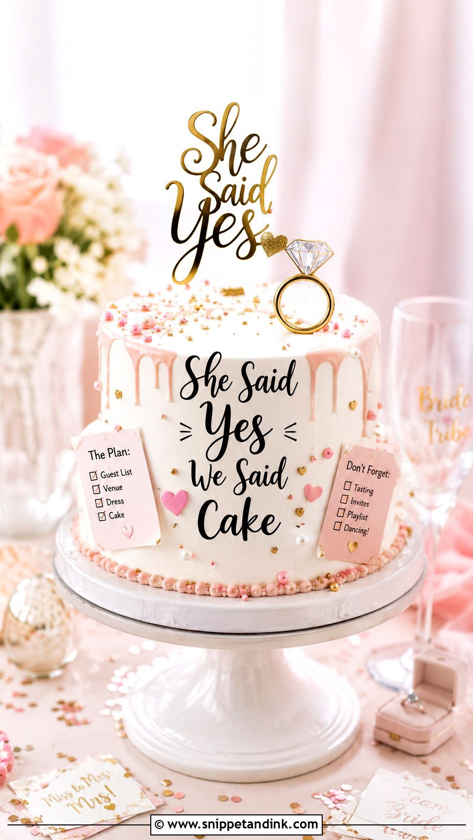 She Said Yes Cake - Snippet and Ink - 20 Funny Bachelorette Cake Ideas for Wedding